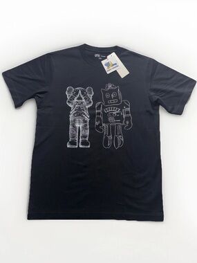 KAWS x Warhol x Uniqlo UT Black Graphic Tee NWT